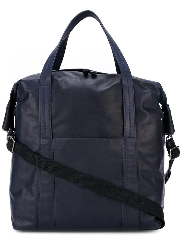 Maison Margiela Multi-pocket Shoulder Bag, Men's, Blue, Calf Leather/polyester/cotton