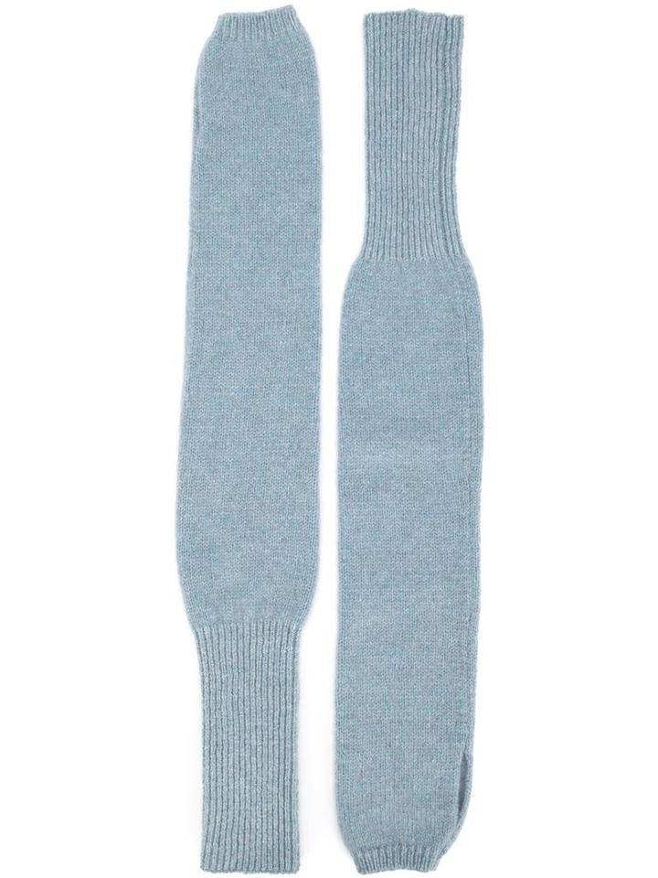 The Elder Statesman Cashmere Arm Warmers, Women's, Blue, Cashmere