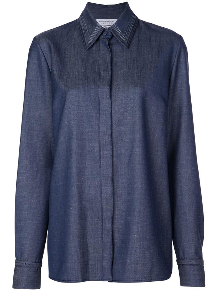 Gabriela Hearst Stitched Collar Shirt - Blue