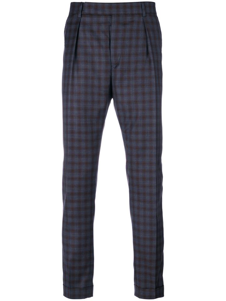 Paul Smith Check Tailored Trousers - Blue