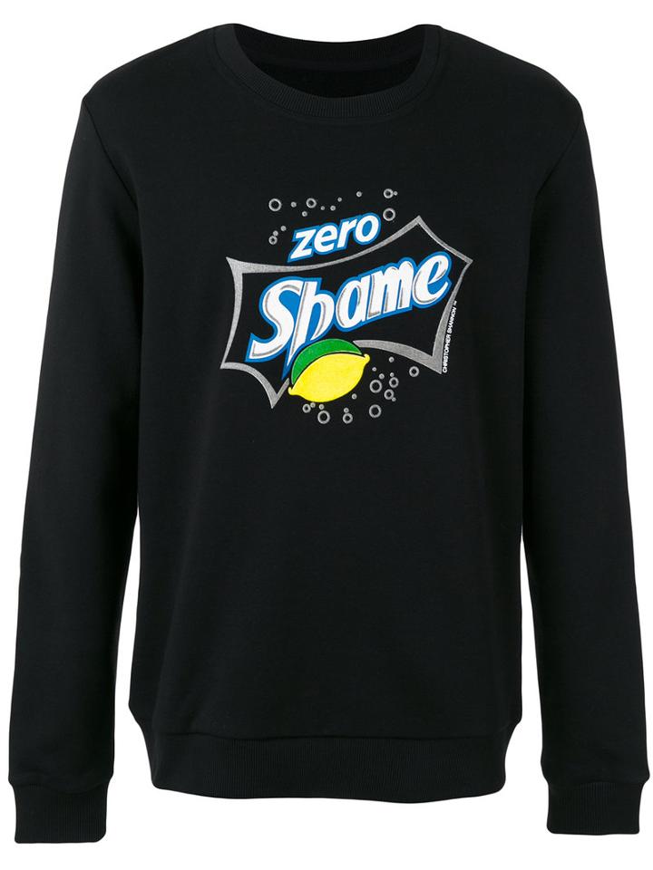 Christopher Shannon - 'shame' Novelty Sweatshirt - Unisex - Cotton/spandex/elastane - S, Black, Cotton/spandex/elastane