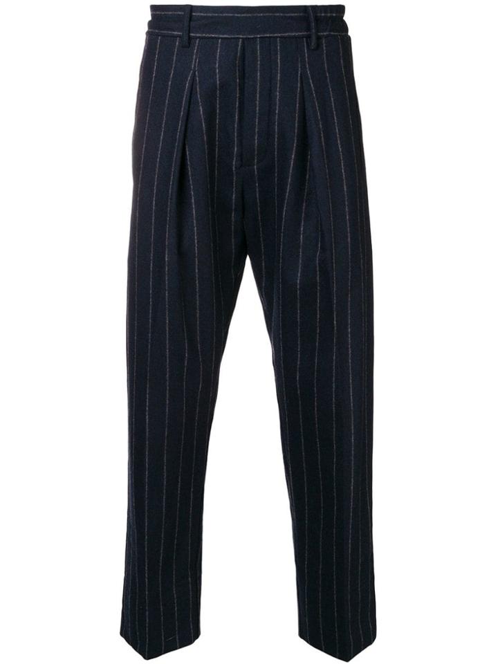 Costumein Striped Woolen Trousers - Blue