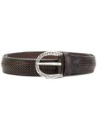 Italian Belts Eyelet Detail Belt - Brown