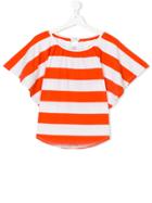 Liu Jo Kids Teen Striped Wide Sleeve T-shirt - Yellow & Orange