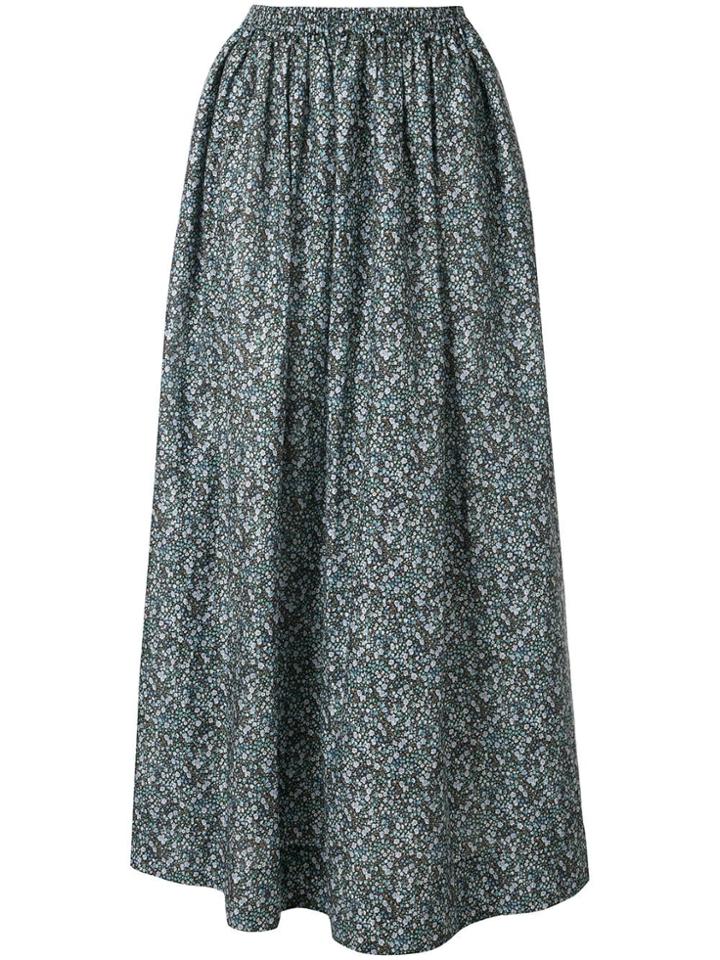 Matteau Floral Gathered Skirt - Blue