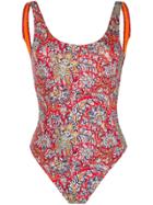 Etro Paisley One-piece Swimsuit - Red