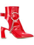 Ssheena Chain-strap Boots - Red