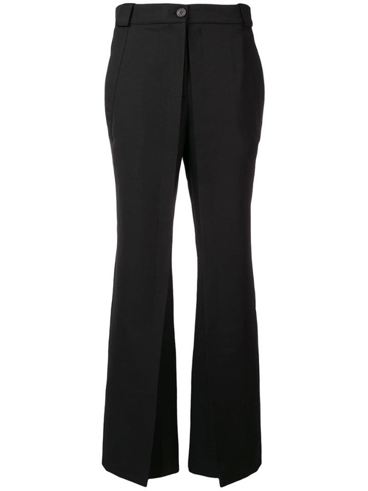 Aalto Front Pleat Flared Trousers - Black