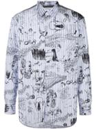 Comme Des Garçons Shirt Sketch Print Striped Shirt