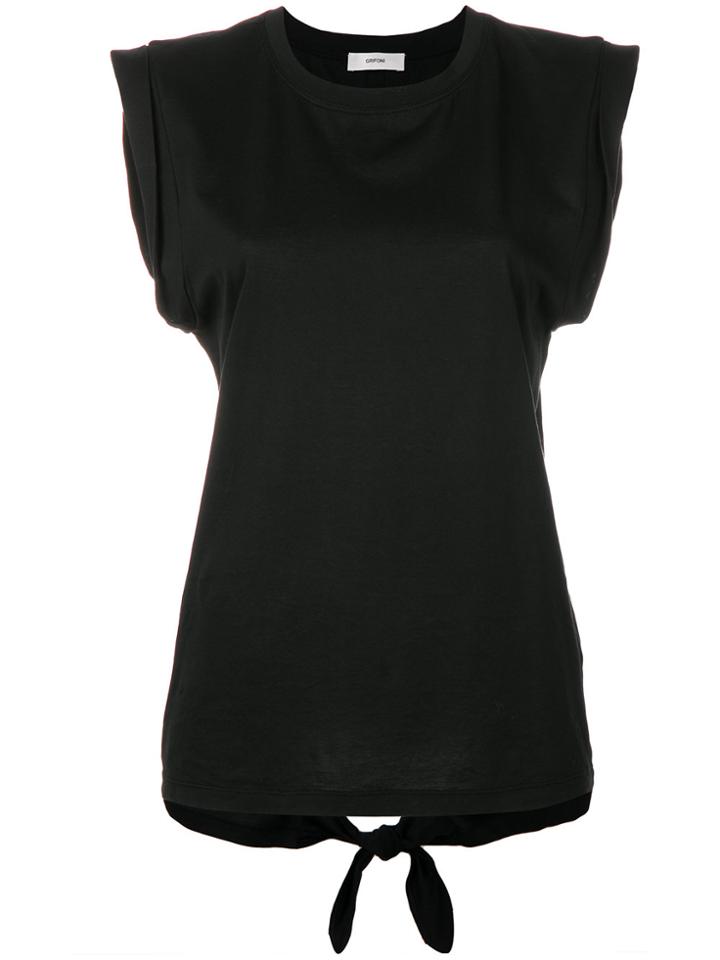 Mauro Grifoni Round Neck Sleeveless T-shirt - Black