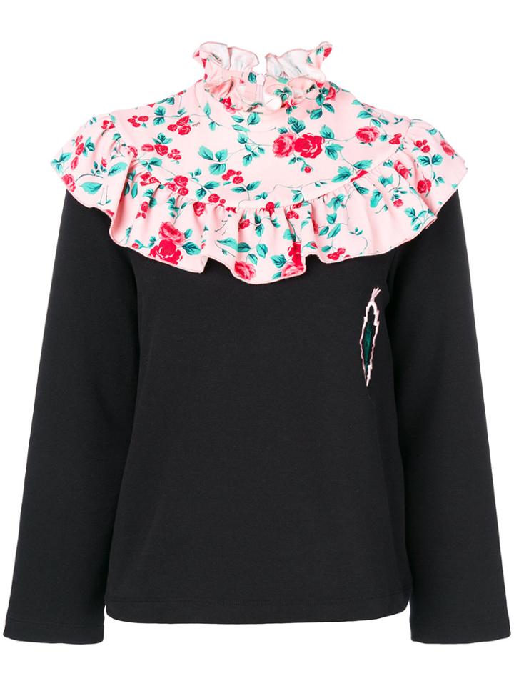 Vivetta Floral Print Panel Jumper - Black