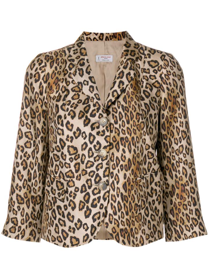 Alberto Biani Leopard Print Blazer - Nude & Neutrals