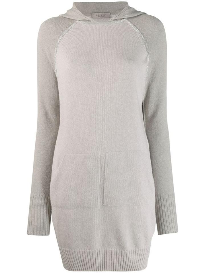 D.exterior Hooded Sweater Dress - Grey