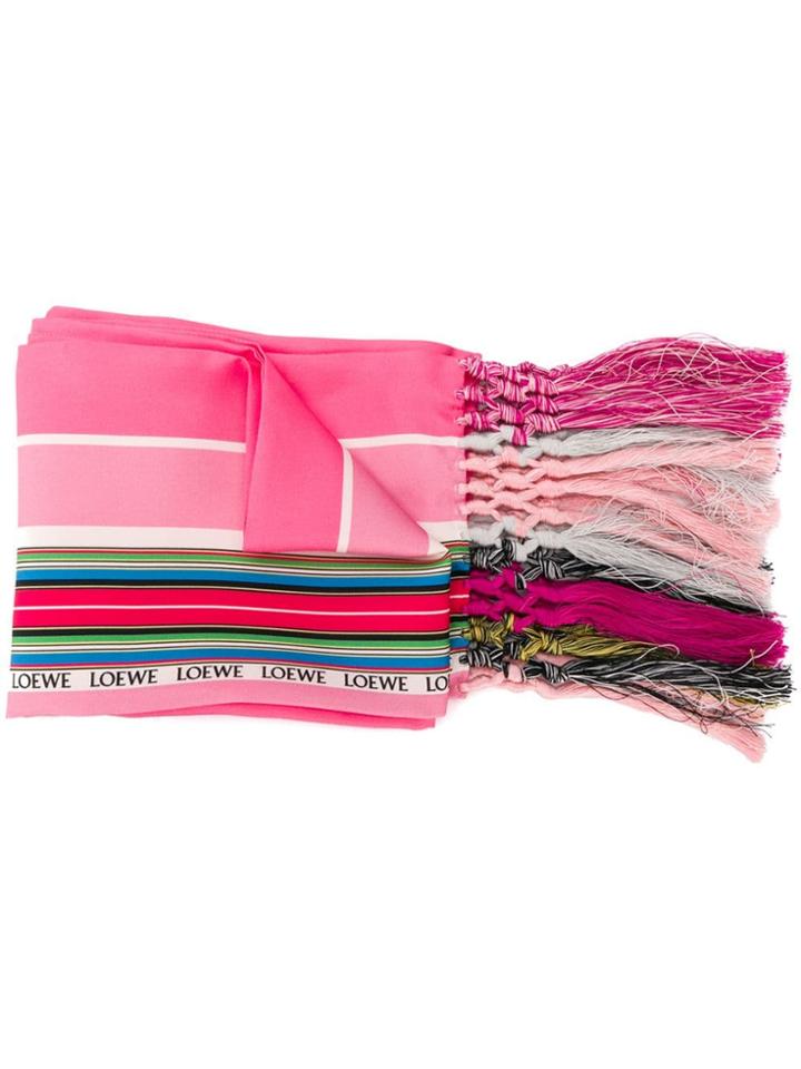 Loewe Striped Scarf - Pink