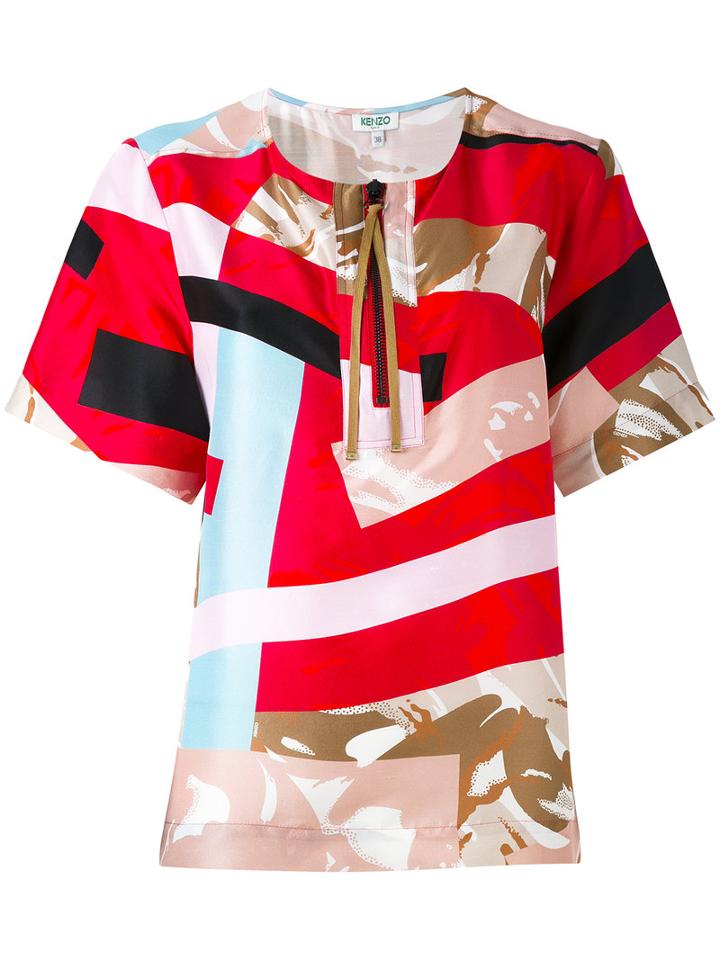 Kenzo - Broken Camo (green) Top - Women - Silk - 38, Silk