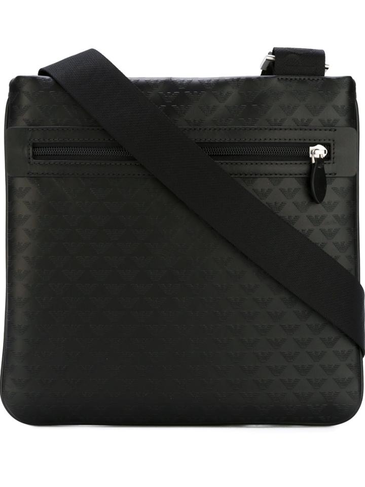 Emporio Armani Logo Print Shoulder Bag - Black