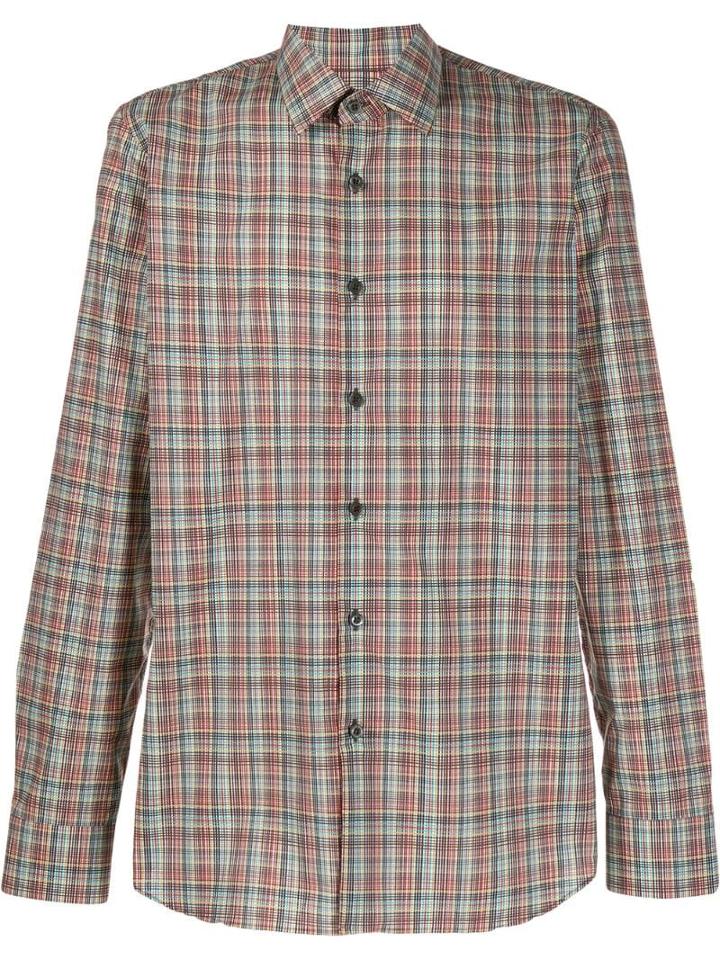 Prada Plaid Print Shirt - Red