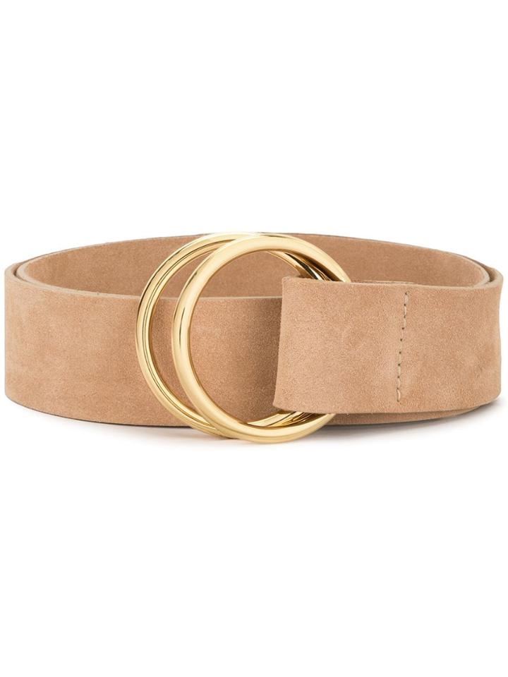 B-low The Belt Round Buckled Textured Belt - Brown
