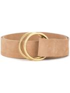 B-low The Belt Round Buckled Textured Belt - Brown
