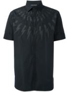 Neil Barrett Lightning Bolt Shirt, Men's, Size: 42, Black, Cotton