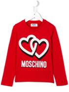 Moschino Kids Heart Logo Sweatshirt, Toddler Girl's, Size: 4 Yrs, Red