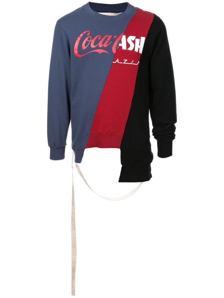 Maison Mihara Yasuhiro Mesh Branded Sweater - Blue