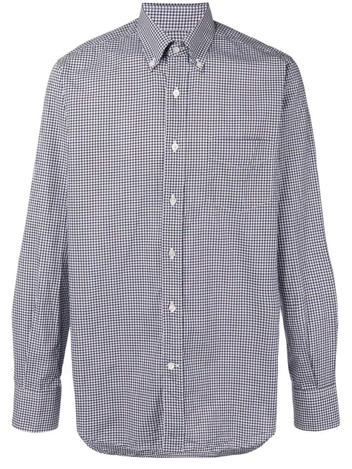 Canali Checked Fitted Shirt - Blue
