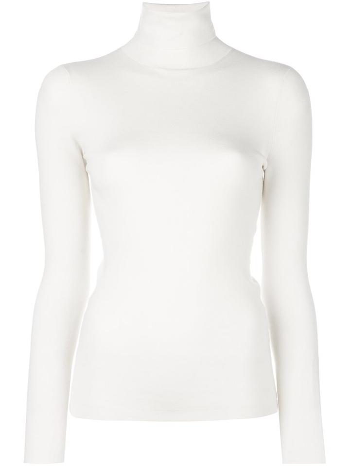 Joseph Turtleneck Jumper, Women's, Size: Small, White, Silk/nylon/spandex/elastane