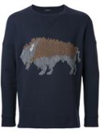 Taakk Bull Motif Sweatshirt, Men's, Size: 2, Black, Cotton