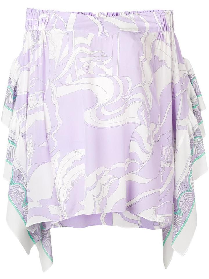 Emilio Pucci La Villa Print Off-shoulder Blouse - Purple