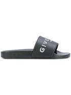 Givenchy Logo Slippers - Black