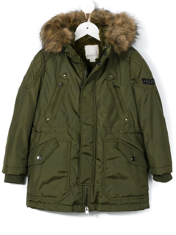 Diesel Kids 'jolfy' Parka Coat, Boy's, Size: 8 Yrs, Green