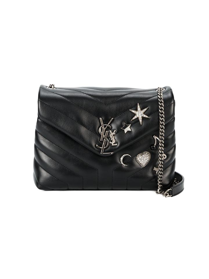 Saint Laurent Small Black Embellished College Monogram Bag