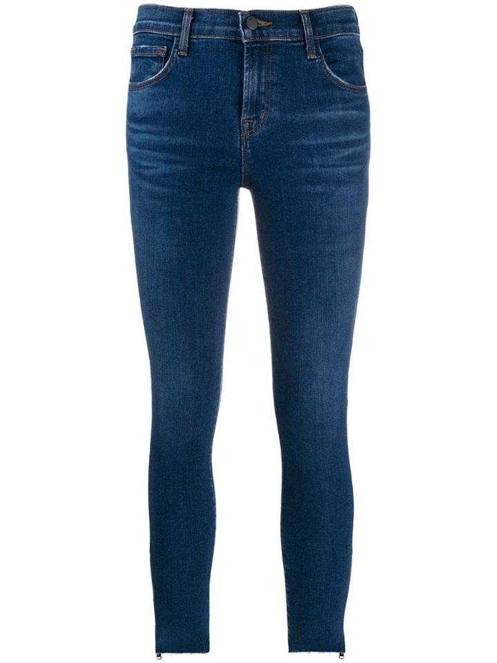 J Brand Zipped Hem Skinny Jeans - Blue