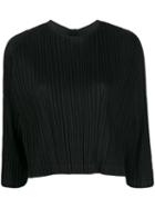 Pleats Please By Issey Miyake High-neck Draped Top - Black