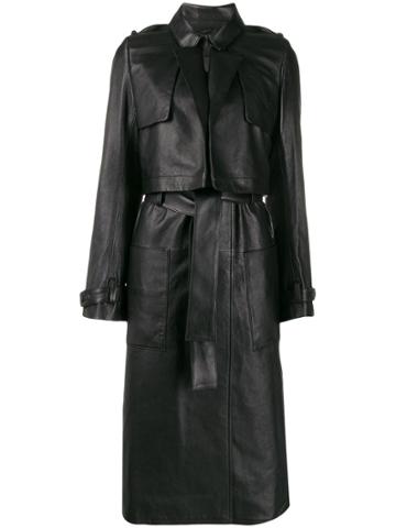Rta Harlow Belted Trench Coat - Black