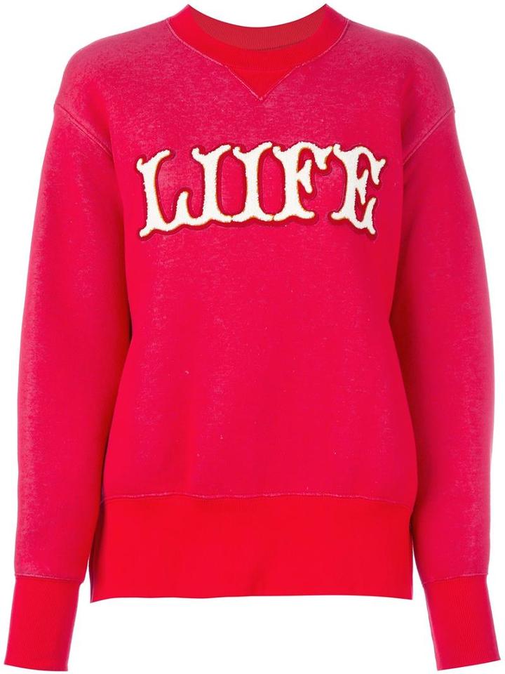 Sacai 'liife' Sweatshirt, Women's, Size: 1, Red, Cotton/nylon
