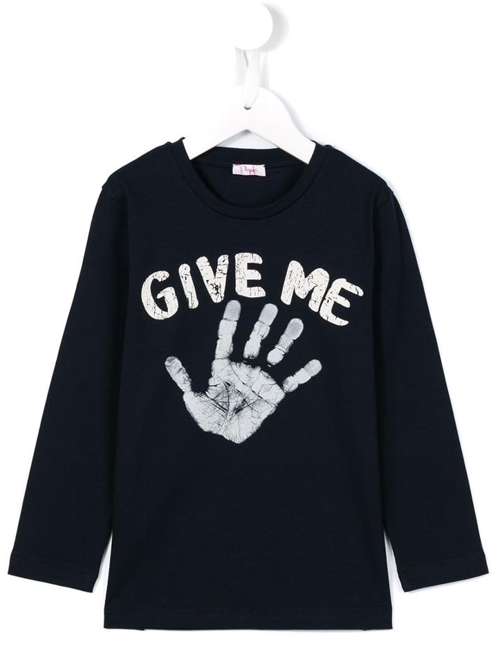Il Gufo Give Me Hand Print Top, Toddler Boy's, Size: 3 Yrs, Blue