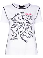 Miu Miu Swallow Print T-shirt - White