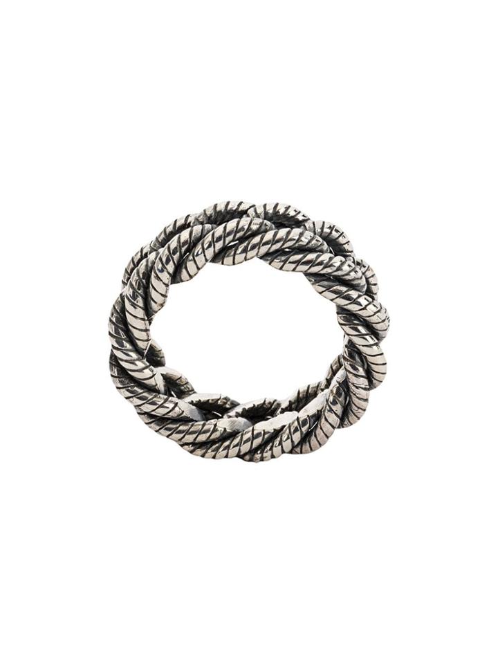 Ugo Cacciatori Rope Ring - Silver