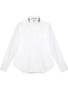 Gucci Cotton Shirt With Embroidered Collar - White