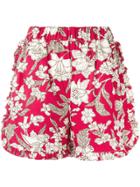 La Doublej Lilium Ruffle Shorts - Red