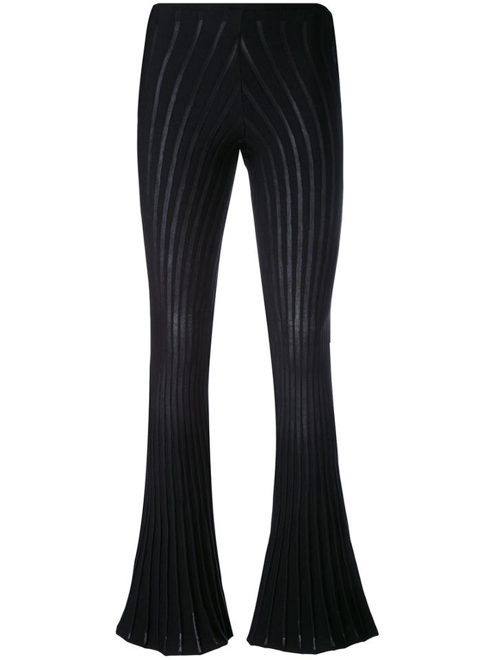 Alyx - Ribbel Flared Trousers - Women - Silk/polyester/viscose - M, Black, Silk/polyester/viscose