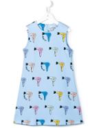 10x10 An Italian Theory Kids Hair Dryer Print Dress, Girl's, Size: 8 Yrs, Blue
