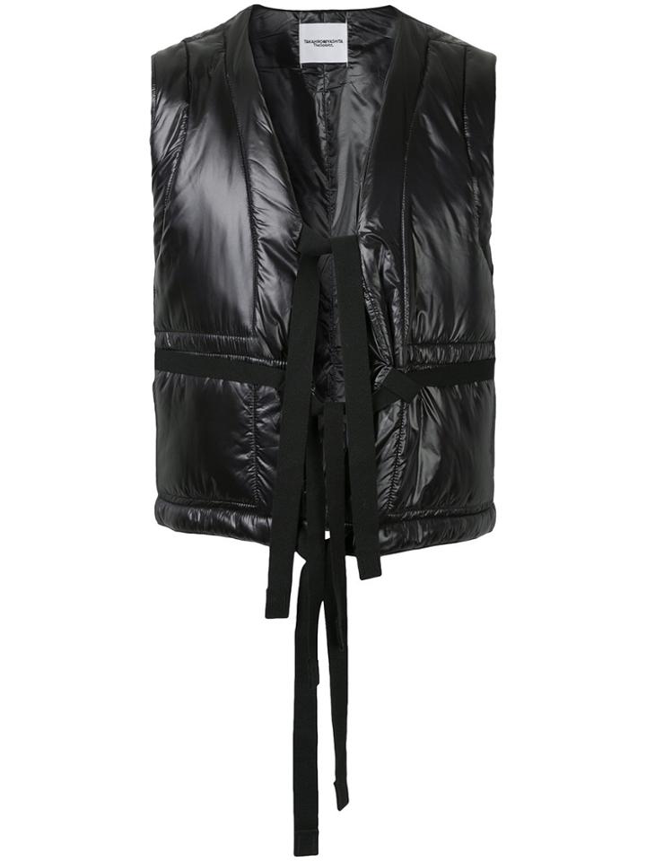 Takahiromiyashita The Soloist Padded Gilet With Tie Fastening - Black