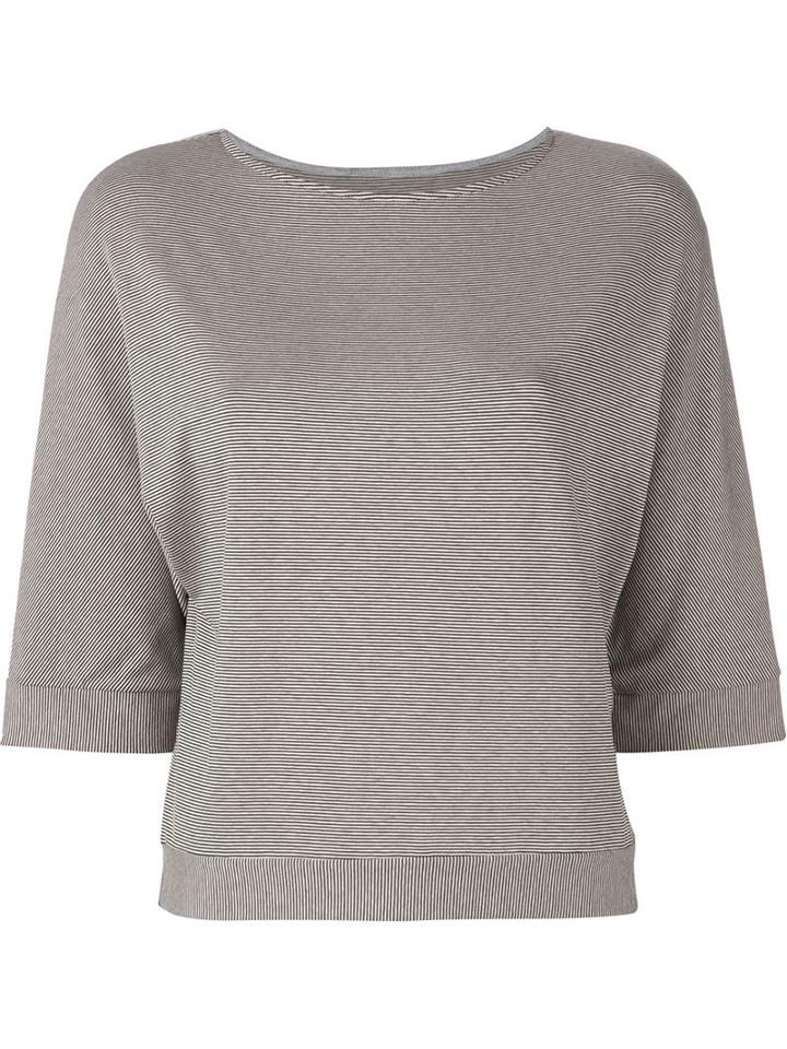 Eleventy Striped Sweatshirt, Women's, Size: L, Grey, Viscose/spandex/elastane