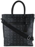 Mcm Logo Printed Shopping Bag