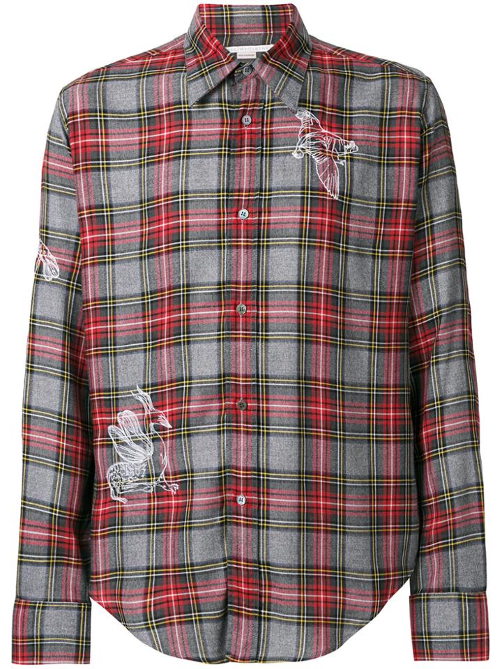 Stella Mccartney Tartan Check Embroidered Shirt - Grey