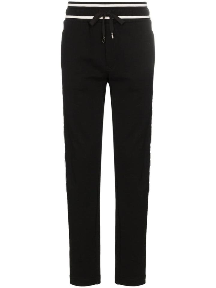 Dolce & Gabbana Logo Plaque Drawstring Track Pants - Black
