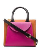 Marni Multicolour Leather Two-tone Tote Bag - Brown